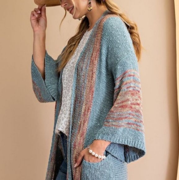 Easel Boho Duster Cardigan Sweater - Picture 2 of 9